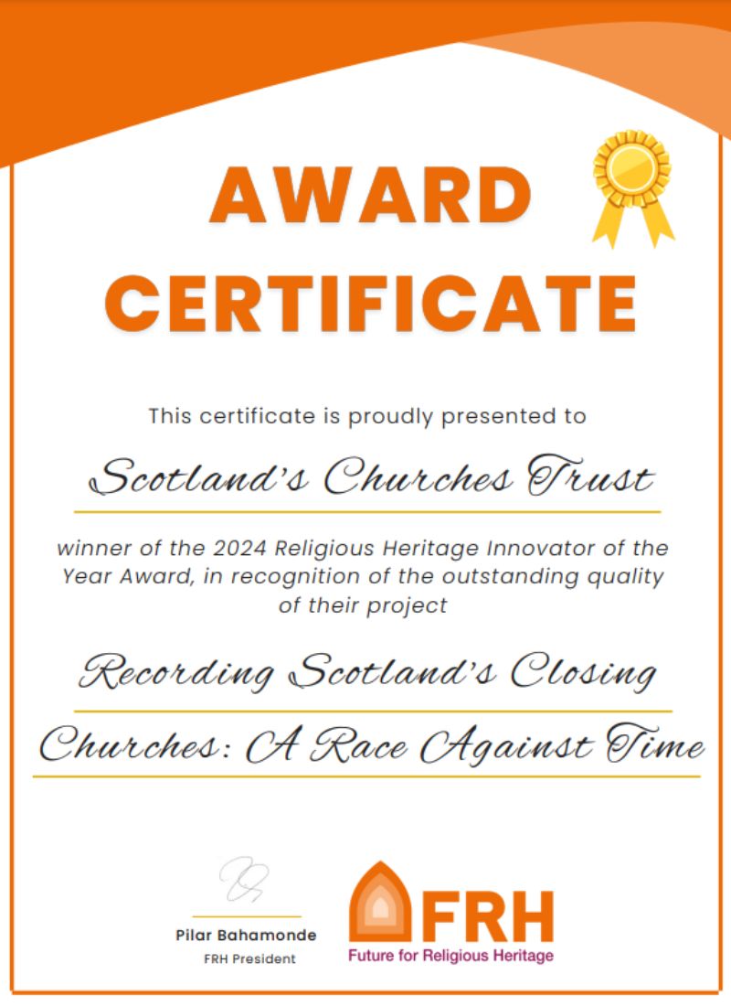 FRH Award Certificate